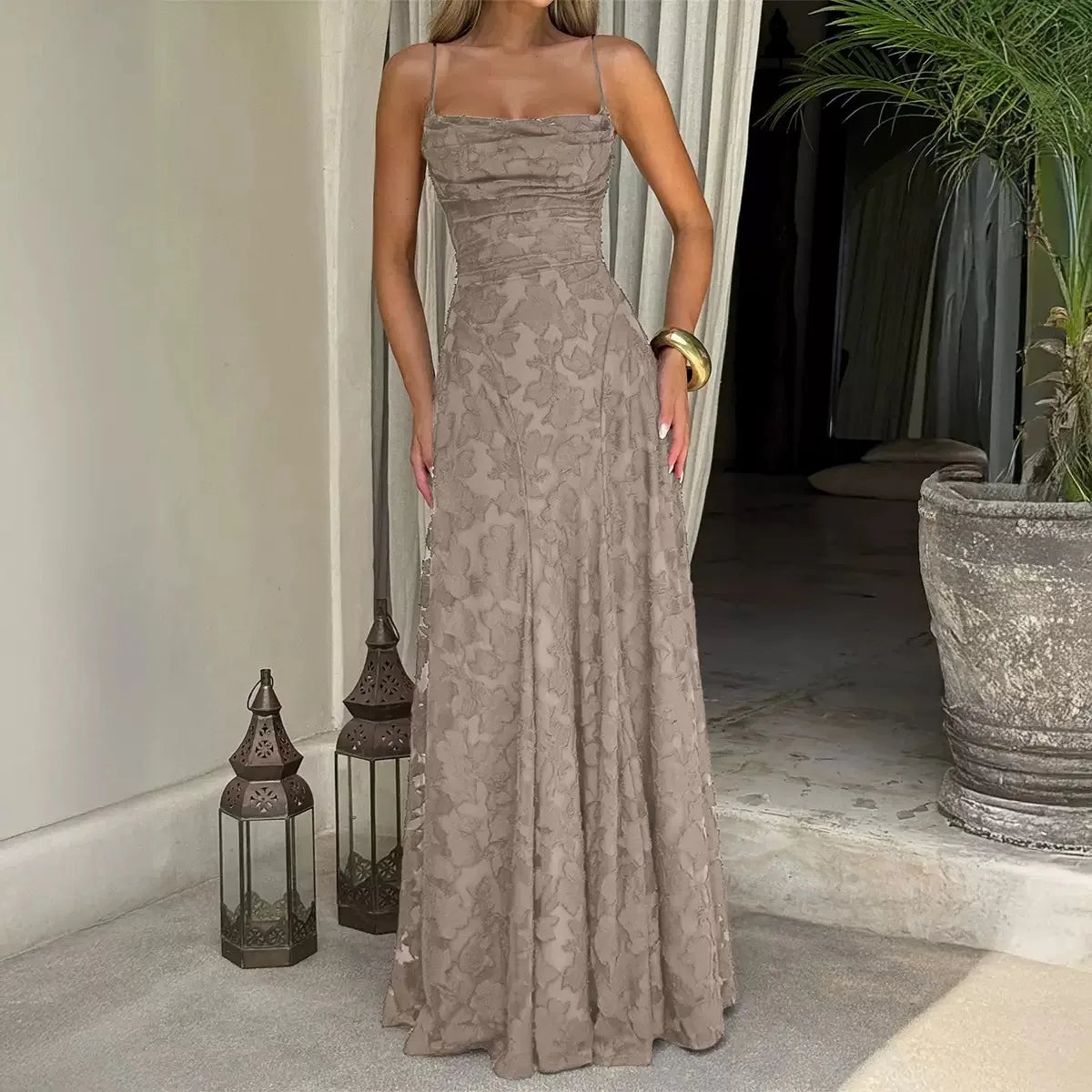 Lisanne | Women's Elegant Embroidered Maxi Evening Dress
