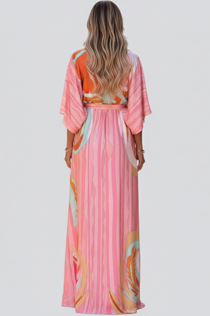 Esme | Women's Summer Printed Batwing Sleeves Dress