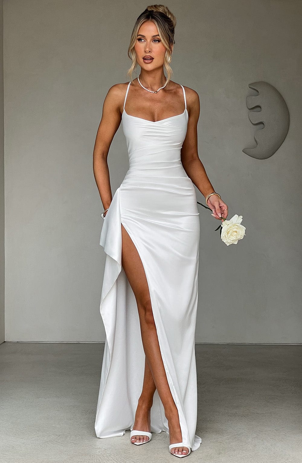 Skye | Women's Evening Satin Cross-Back Dress