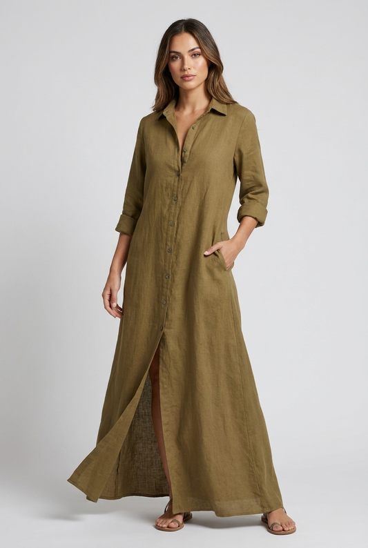 Yvonne | Women's Summer Maxi Shirt Dress