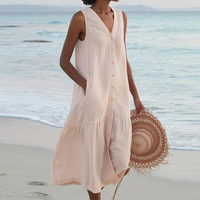 Deborah | Women's Breezy V-Neck Button-Front Dress