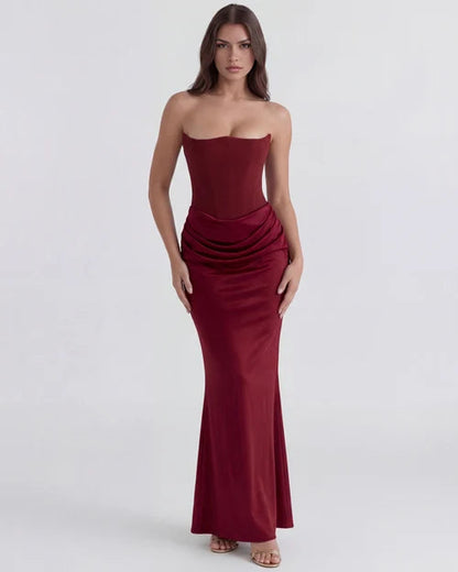 Poppy | Women's Satin Corset Evening Dress