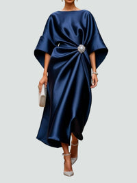 Moana | Women's Elegant Wide Sleeves Satin Dress