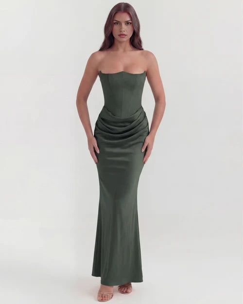 Poppy | Women's Satin Corset Evening Dress