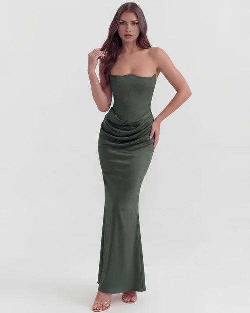 Poppy | Women's Satin Corset Evening Dress
