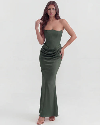 Poppy | Women's Satin Corset Evening Dress