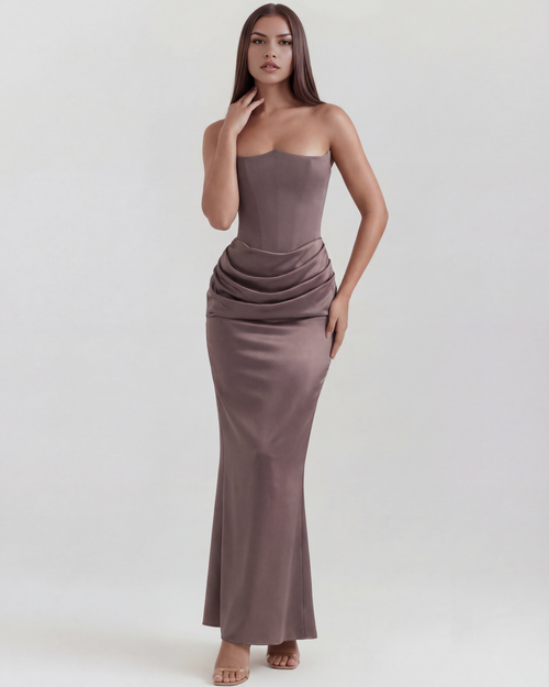 Poppy | Women's Satin Corset Evening Dress