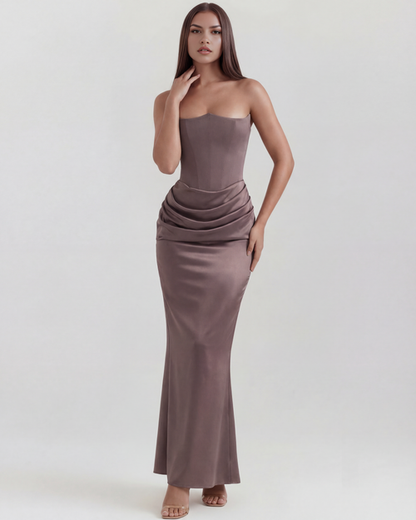 Poppy | Women's Satin Corset Evening Dress