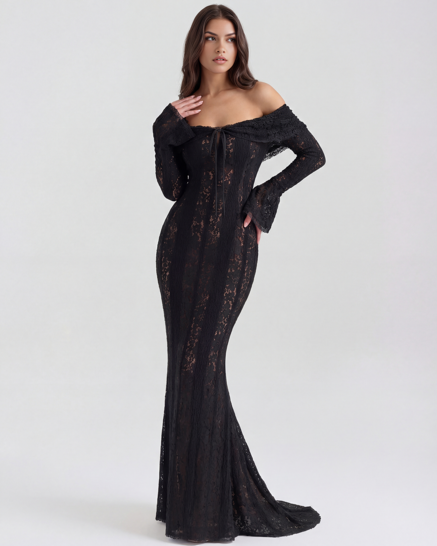 Sharon | Women's Off-Shoulder Maxi Wedding Guest Dress