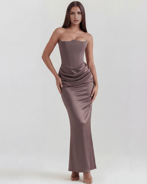 Poppy | Women's Satin Corset Evening Dress