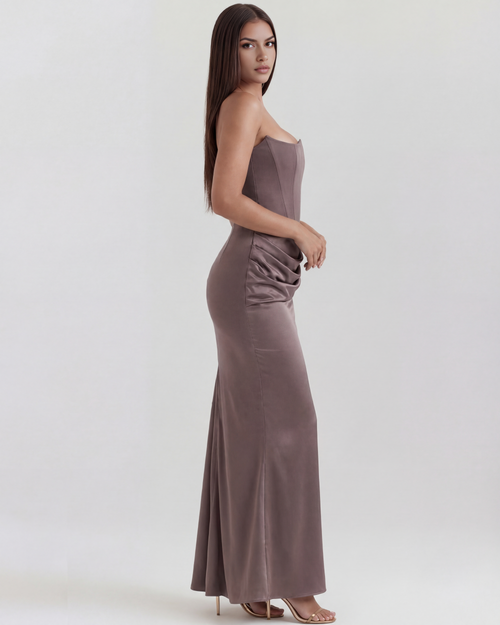 Poppy | Women's Satin Corset Evening Dress