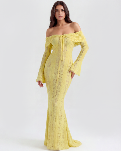 Sharon | Women's Off-Shoulder Maxi Wedding Guest Dress