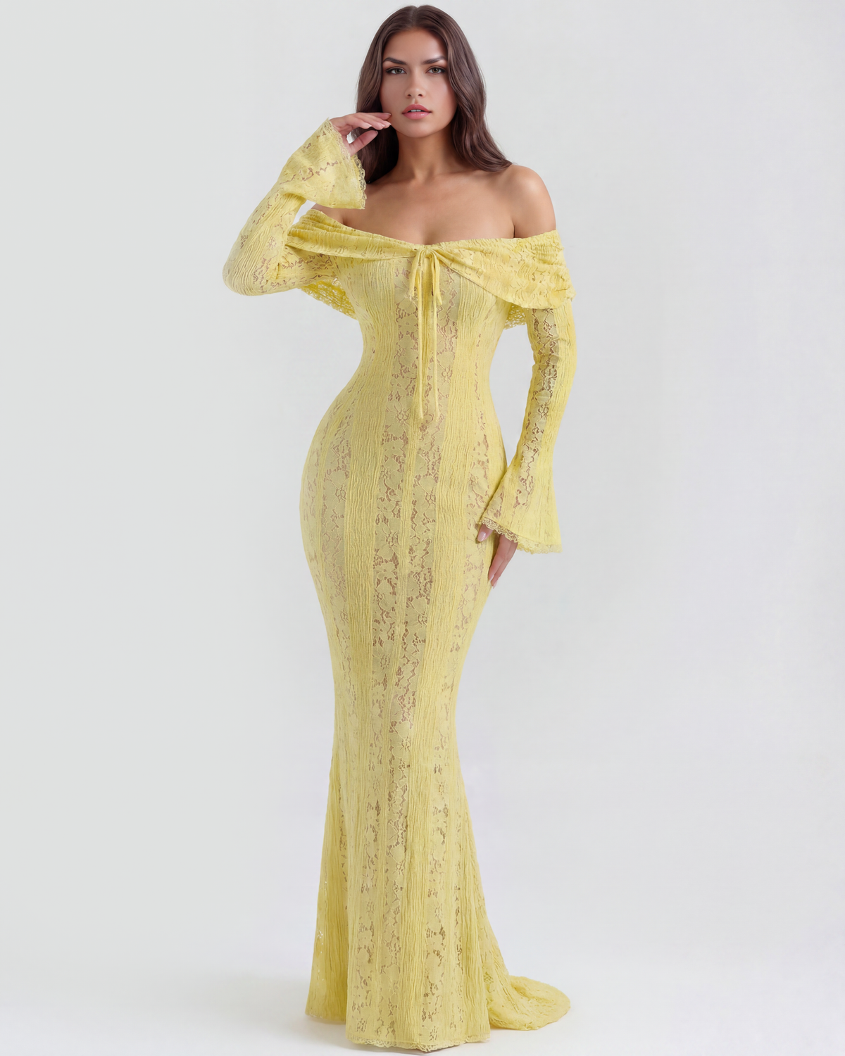 Sharon | Women's Off-Shoulder Maxi Wedding Guest Dress