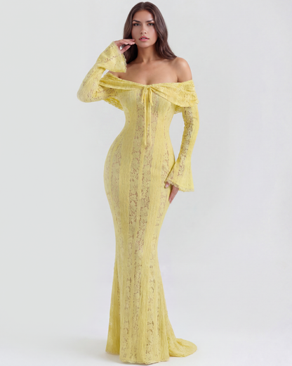 Sharon | Women's Off-Shoulder Maxi Wedding Guest Dress