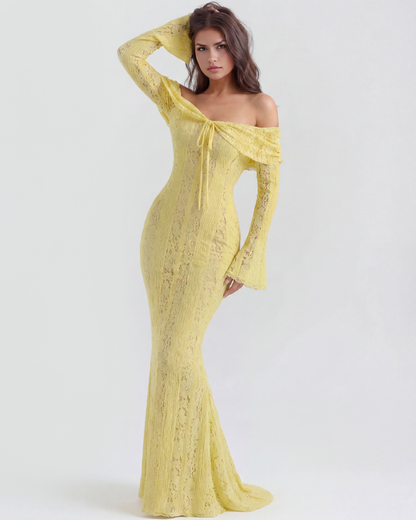 Sharon | Women's Off-Shoulder Maxi Wedding Guest Dress