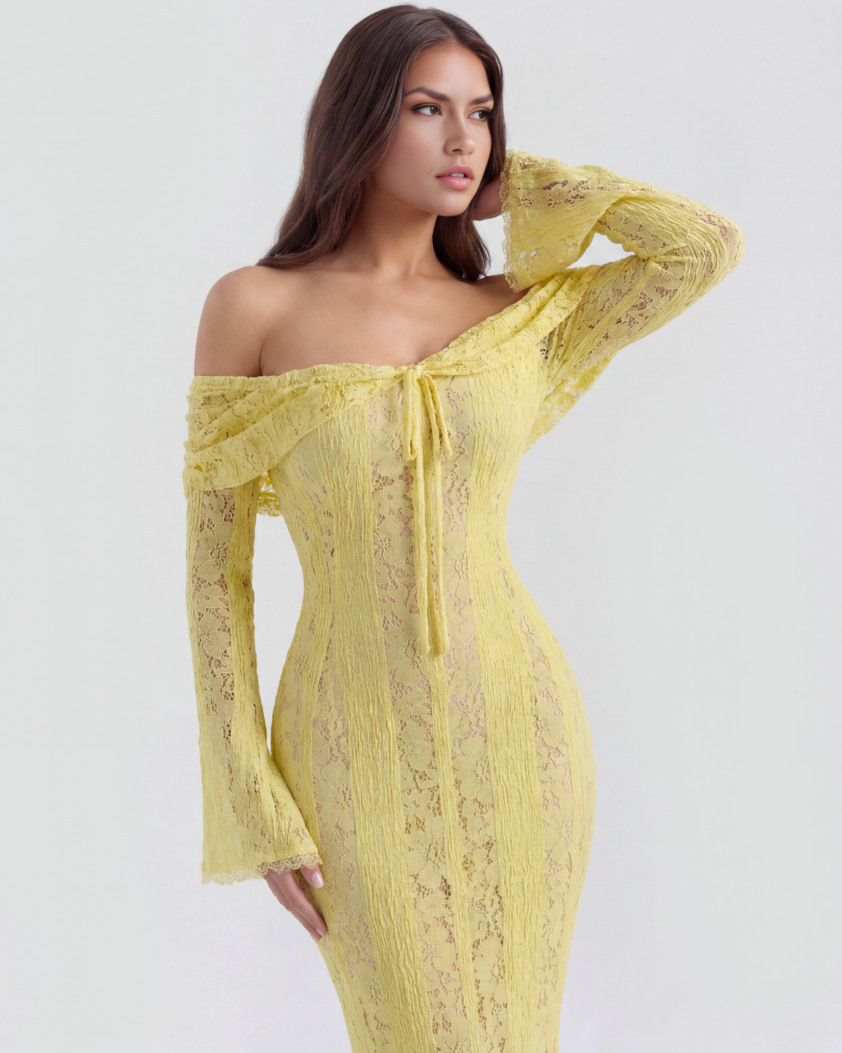 Sharon | Women's Off-Shoulder Maxi Wedding Guest Dress