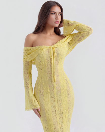 Sharon | Women's Off-Shoulder Maxi Wedding Guest Dress
