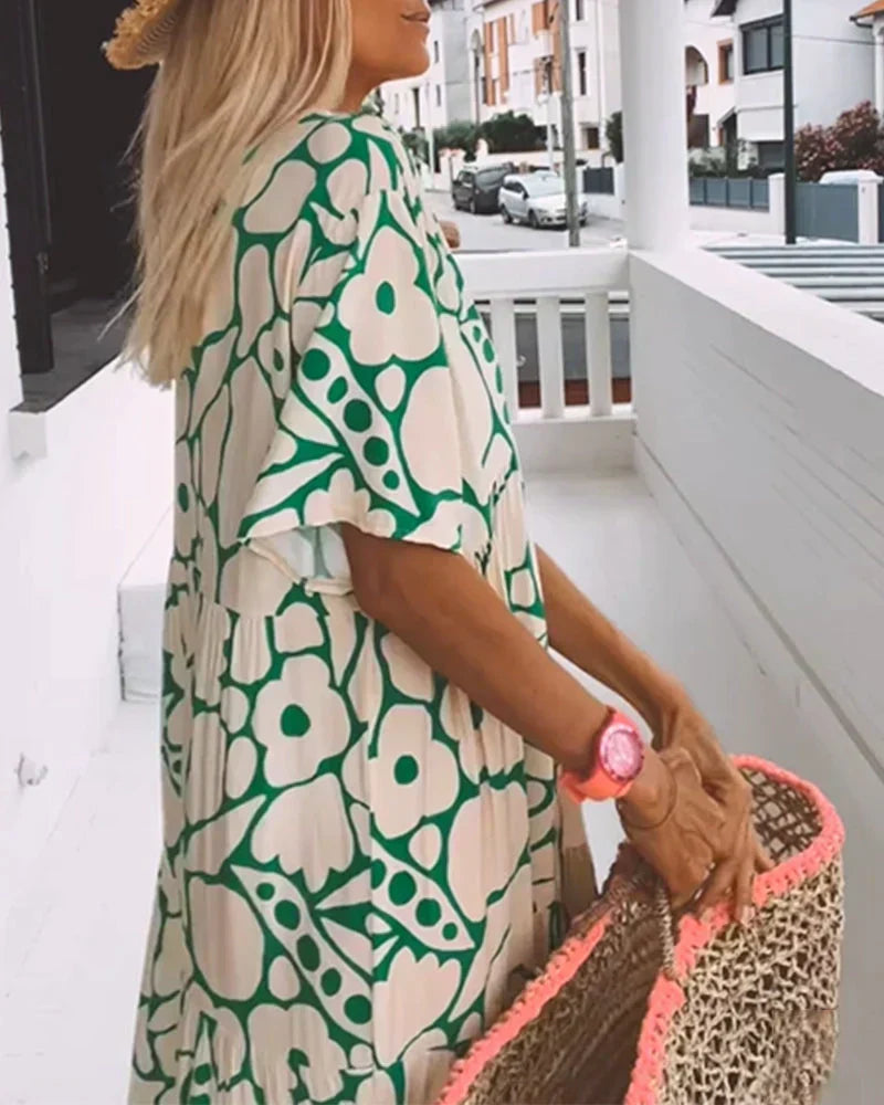 Patricia | Women's Summer Printed V-Neck Dress