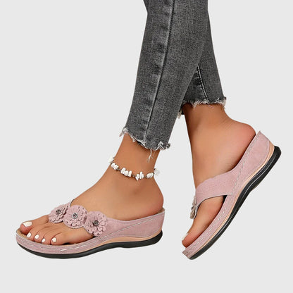 Natasha | Women's Comfortable Floral Toe-Post Sandals