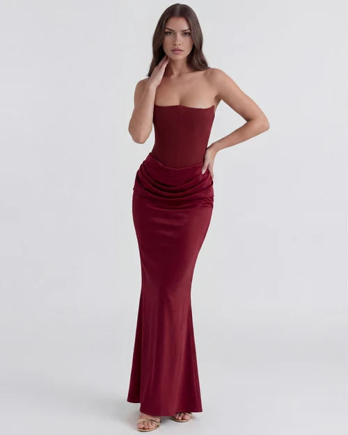 Poppy | Women's Satin Corset Evening Dress