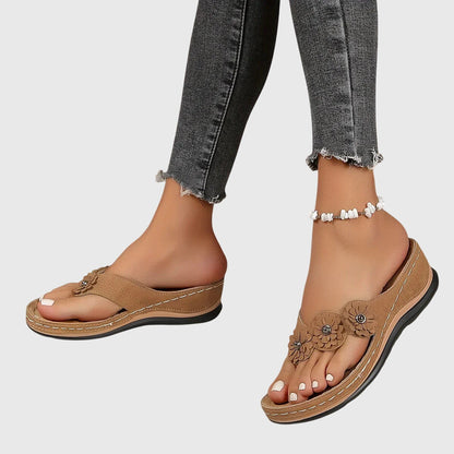 Natasha | Women's Comfortable Floral Toe-Post Sandals