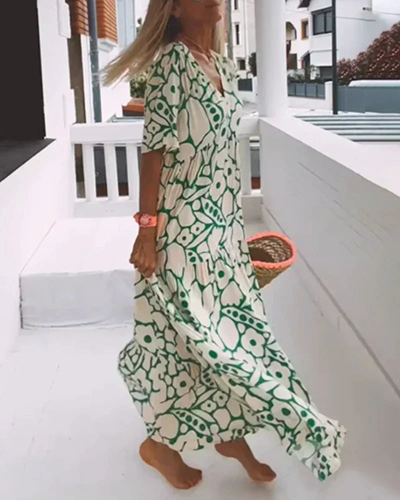 Patricia | Women's Summer Printed V-Neck Dress