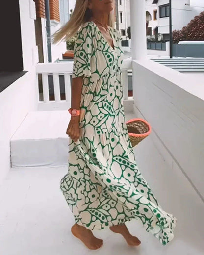 Patricia | Women's Summer Printed V-Neck Dress