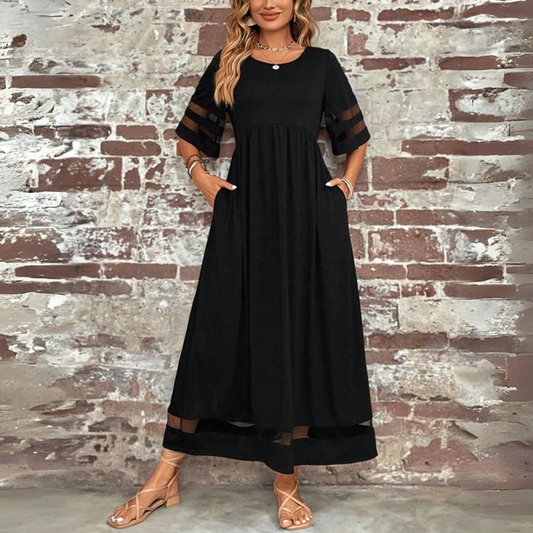 Carolyn | Women's Elegant Mesh-Detail Maxi Dress