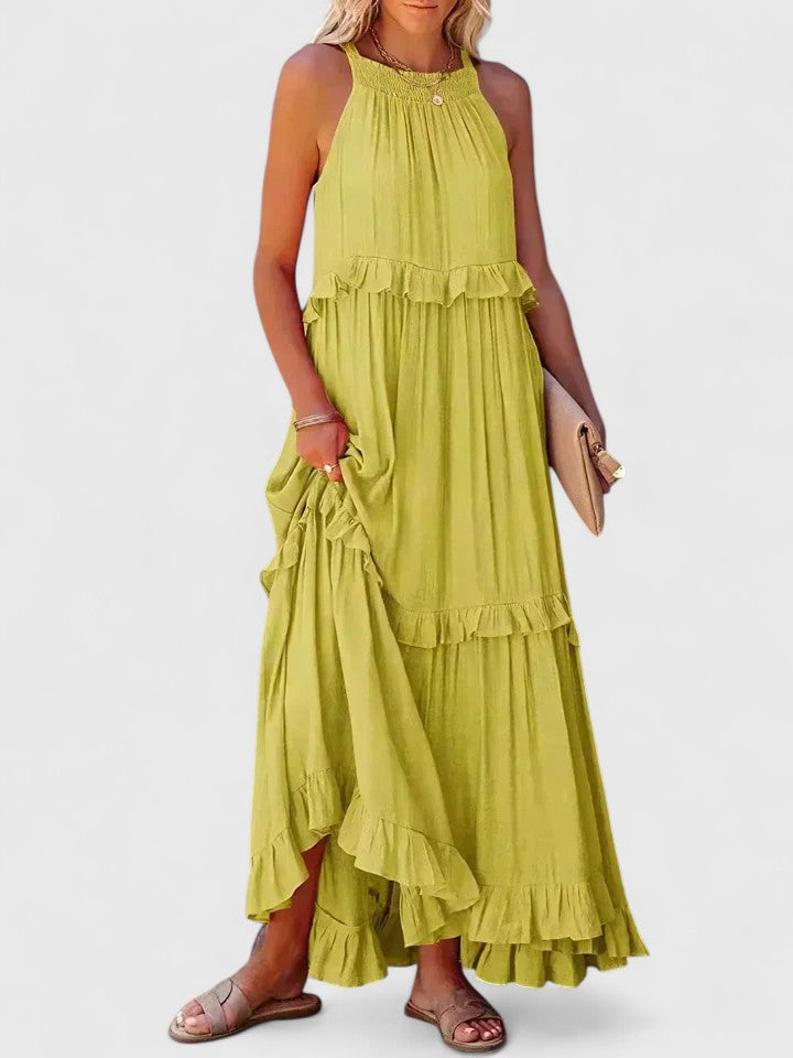 Cecily | Women's Elegant Draped Maxi Dress
