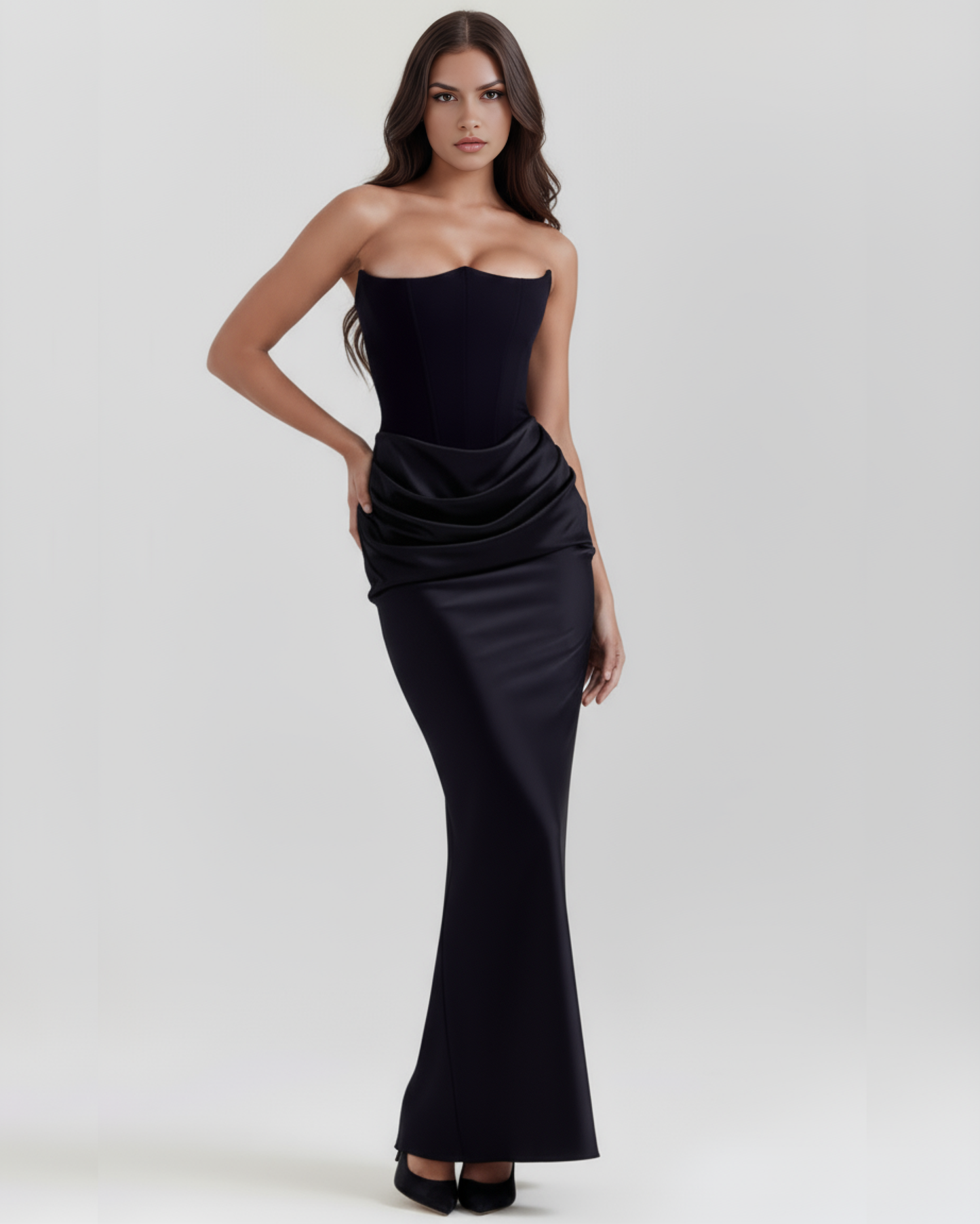 Poppy | Women's Satin Corset Evening Dress