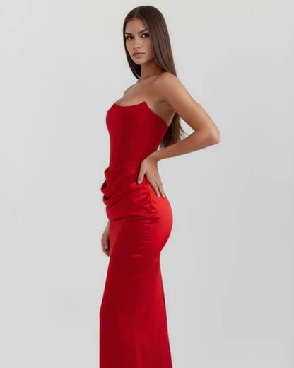 Poppy | Women's Satin Corset Evening Dress