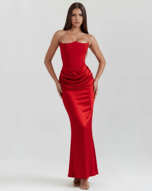 Poppy | Women's Satin Corset Evening Dress