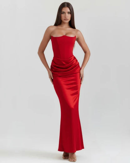 Poppy | Women's Satin Corset Evening Dress