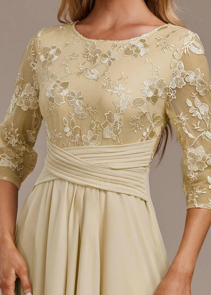 Gemma | Women's Embroidered Lace Chiffon Midi Dress