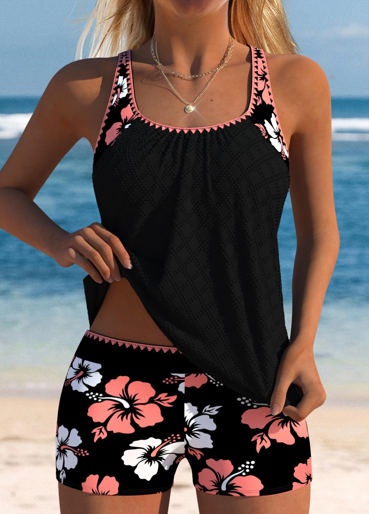 Nicole | Women's Summer Round Neck Tankini Swimsuit