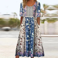 Sophia | Women's Boho Printed Midi Dress