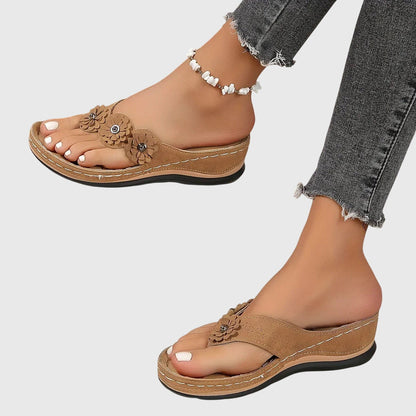 Natasha | Women's Comfortable Floral Toe-Post Sandals
