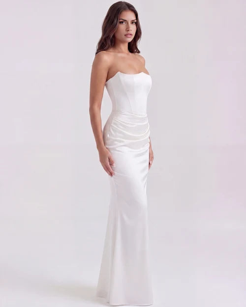 Poppy | Women's Satin Corset Evening Dress