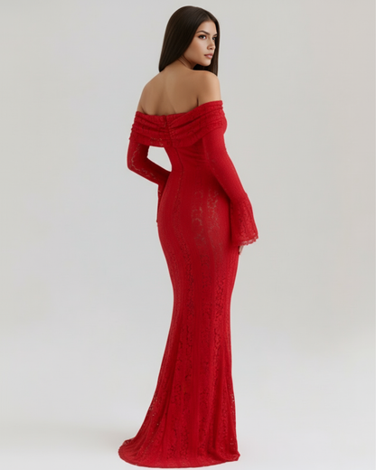 Sharon | Women's Off-Shoulder Maxi Wedding Guest Dress