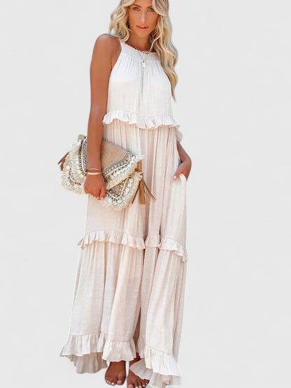 Cecily | Women's Elegant Draped Maxi Dress