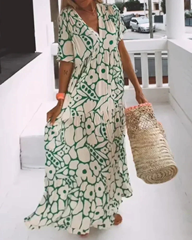Patricia | Women's Summer Printed V-Neck Dress