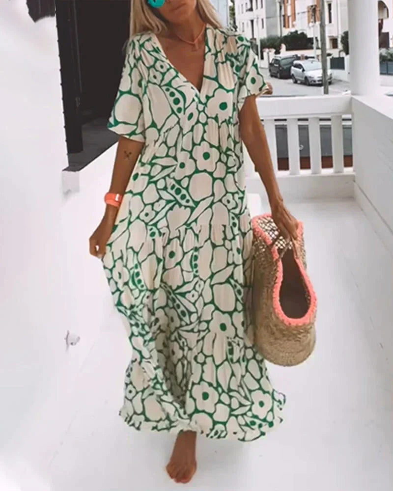Patricia | Women's Summer Printed V-Neck Dress