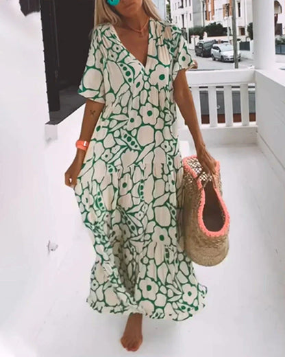 Patricia | Women's Summer Printed V-Neck Dress