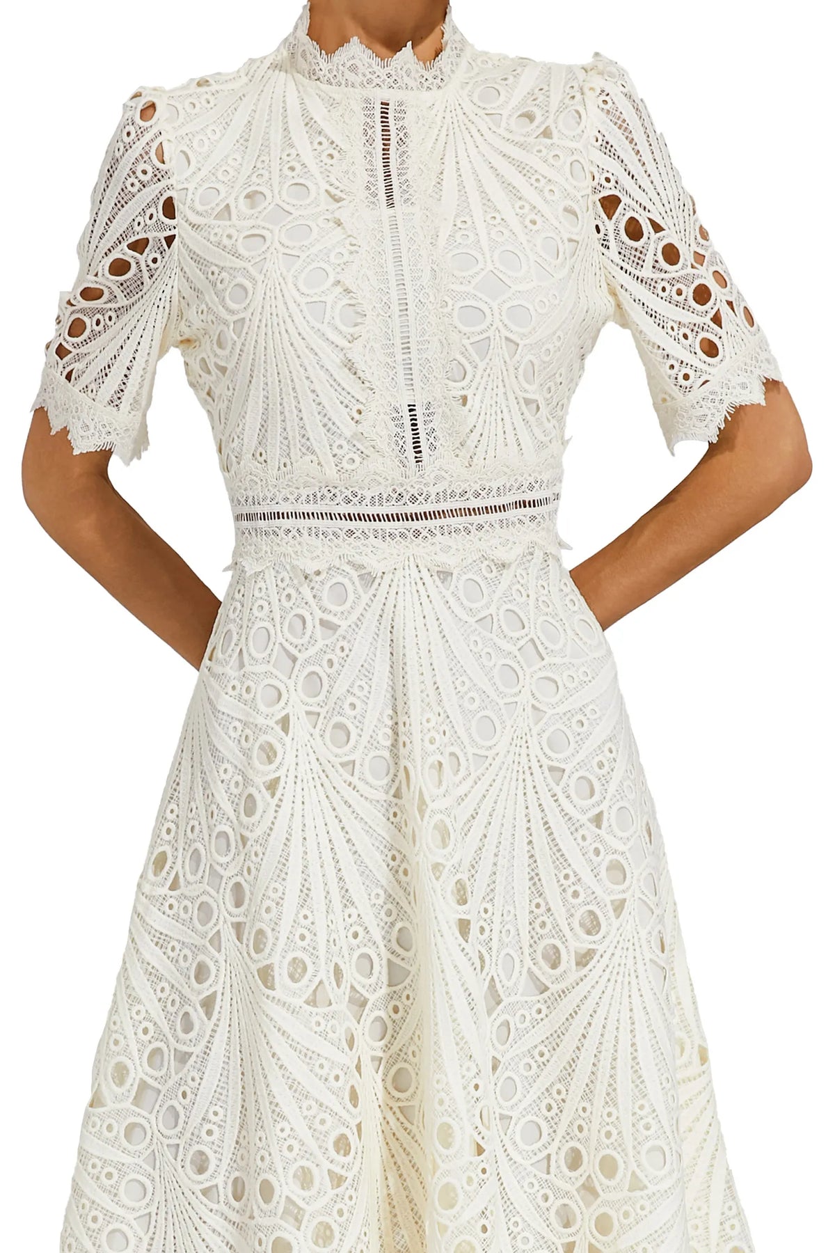 Thea | Women's Summer Lace Pattern Midi Dress