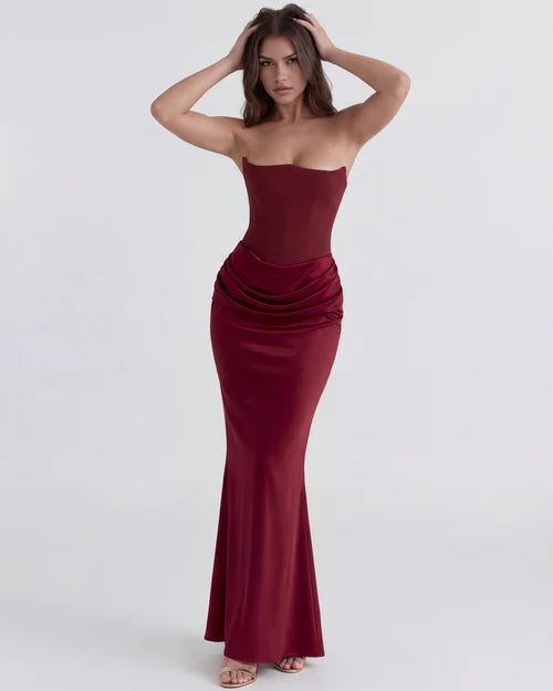 Poppy | Women's Satin Corset Evening Dress
