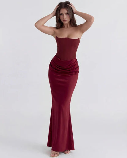 Poppy | Women's Satin Corset Evening Dress