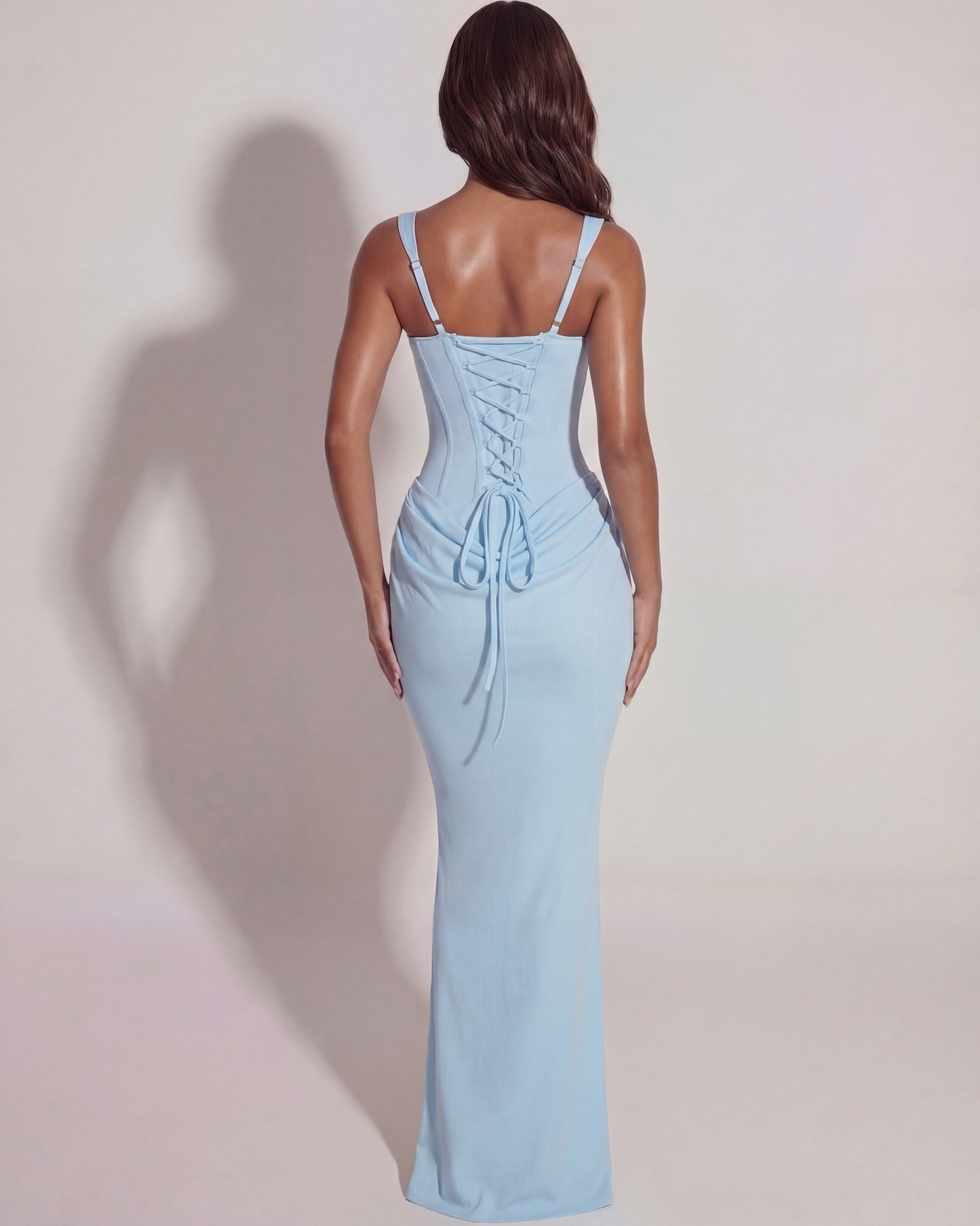 Lola | Women's Draped Square Neck Evening Dress