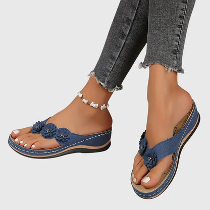 Natasha | Women's Comfortable Floral Toe-Post Sandals
