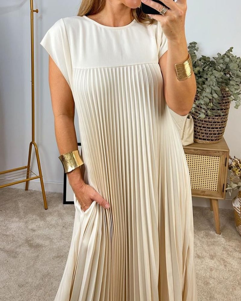 Samantha | Women's Relaxed Pleated Maxi Dress