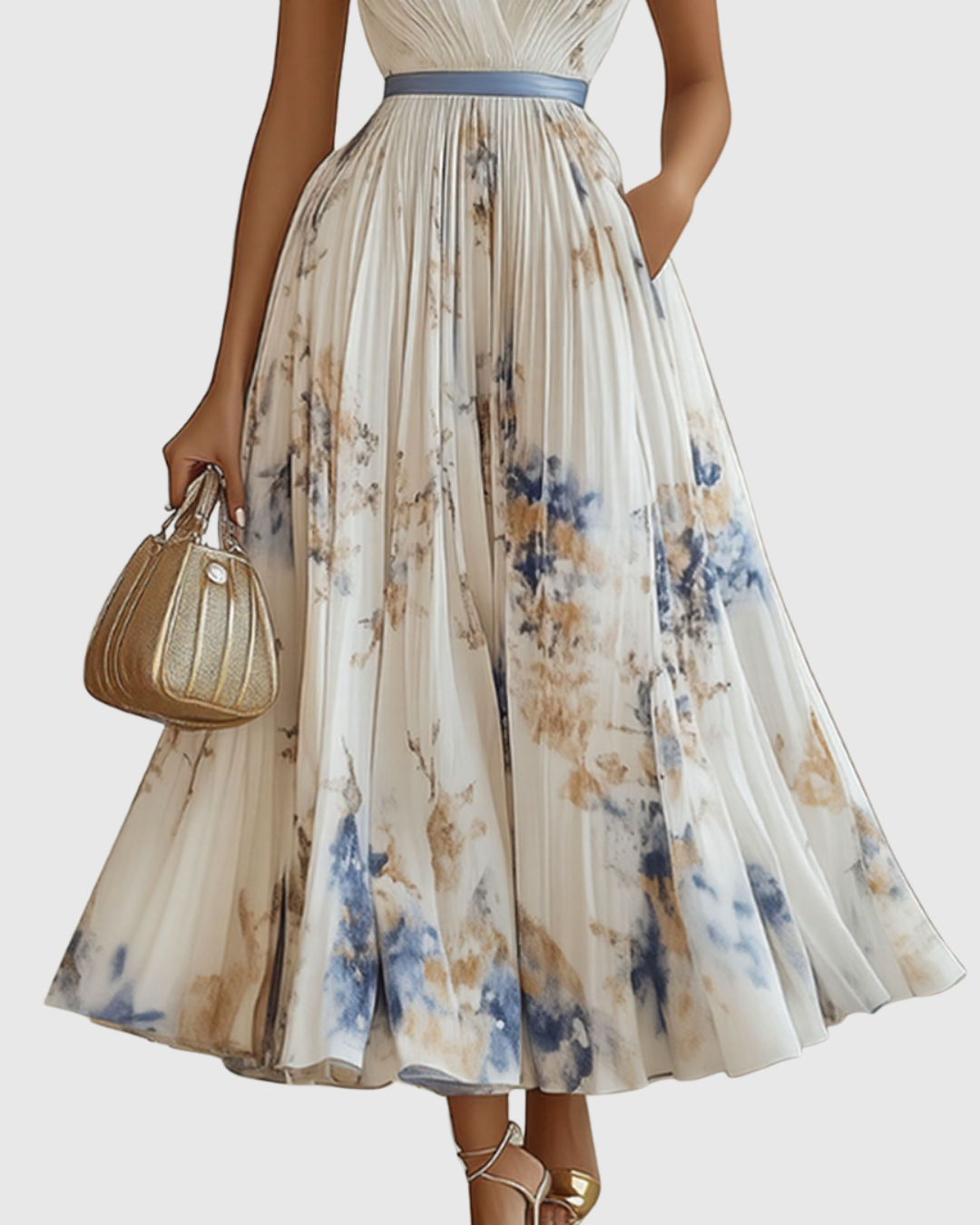 Arabella | Women's Elegant Pleated A-line Dress